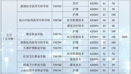 云南省临沧卫生学校、学校招生计划